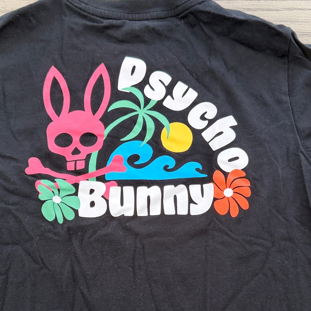 Psycho Bunny Kids (sz M 10/12)  Mentz Graphic Black Tee - Picture 2 of 7